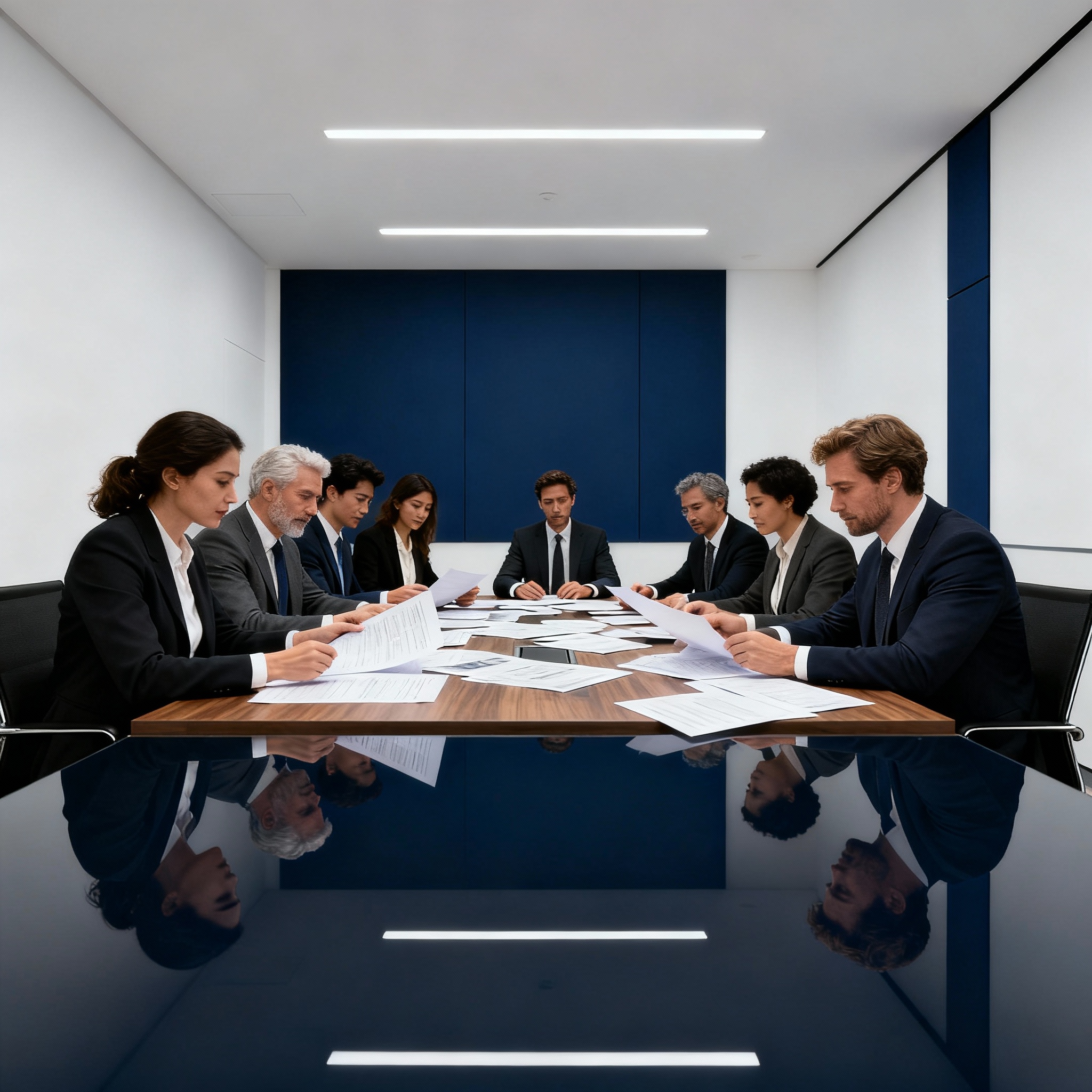 Professional PR team in strategic meeting discussing client campaigns and media relations