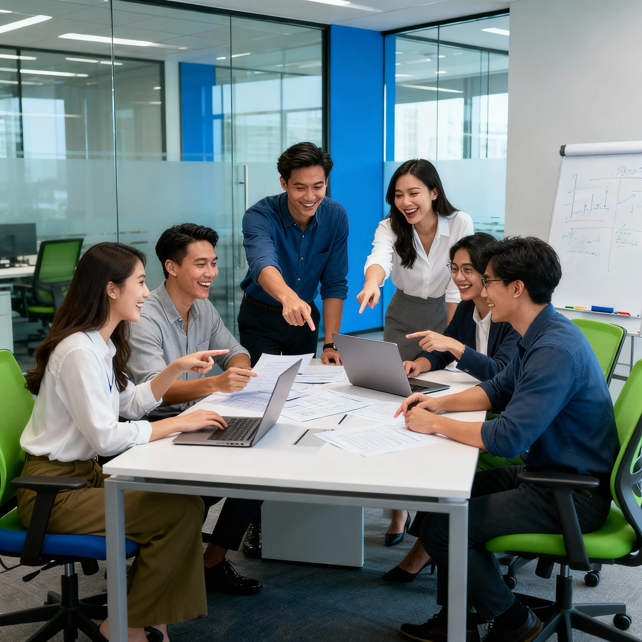 Daily Showdown team demonstrating core values through collaborative work and client dedication